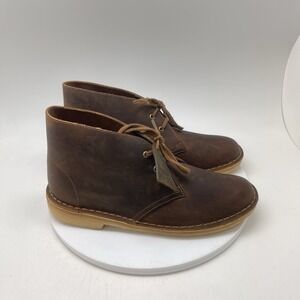 Clarks Boots Womens 10 M‎ Desert Brown Leather Lace Up Ankle Preppy Shoes 11826